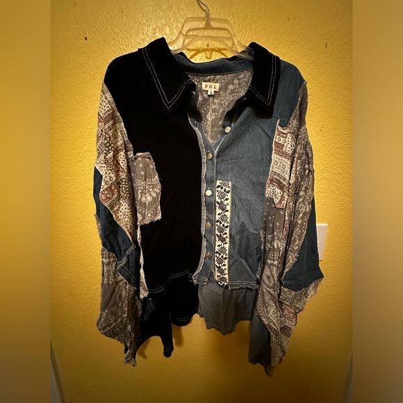 POL patchwork oversized top - Picture 6 of 8